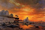 Ice Dwellers Watching the Invaders sunset by William Bradford